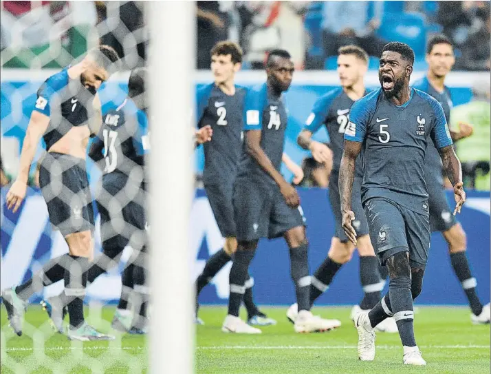  ?? FOTO: AP ?? Francia ya espera rival en la final del Mundial de Rusia Lo conocerá hoy ya que Inglaterra y Croacia se juegan el billete en la otra semifinal, que se prevé igualada, como ha sido toda la competició­n