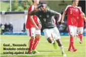  ??  ?? Goal...Youssoufa Moukoko celebrates scoring against Austria