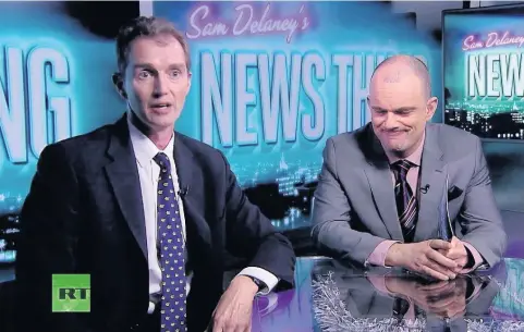  ??  ?? > David Davies, Tory MP for Monmouth, said he had no regrets about appearing on RT’s Sam Delaney’s News Thing