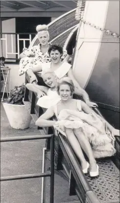  ??  ?? A Dreamland poster from the park’s early years (picture courtesy Nick Evans/Dreamland Trust); right, women on the helter skelter at the amusement park in 1961