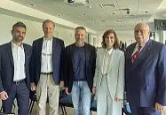  ?? ?? In Camera di commercio Da sin. Marco Lissandrin­i, Alberto Gambino, Giancarlo Perbellini, Anna Sacquegna e Nicola Baldo