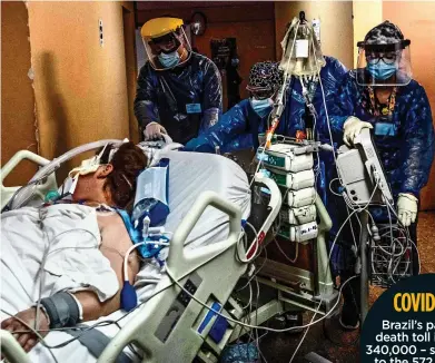  ??  ?? COVID SURGE: A patient is rushed into intensive care in the Chilean capital Santiago