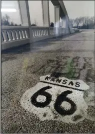  ?? Submitted photo ?? RAINBOW BRIDGE: This photo, showing the famous Brush Creek Bridge, or Rainbow Bridge, located between Riverton, Kan., and Baxter Springs, Kan., on Route 66 and others are on display at Whittingto­n Gallery as part of a temporary exhibit.