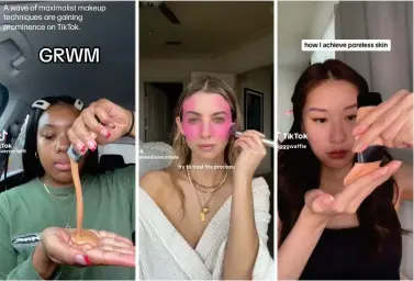  ?? ?? A wave of maximalist makeup techniques are gaining prominence on TikTok.