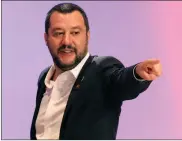  ??  ?? Salvini: Refusing to bend to Brussels