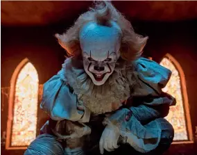  ??  ?? Bill Skarsgard played the evil Pennywise in the horror hit It