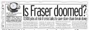  ??  ?? WARNING Mirror story on fears for House of Fraser