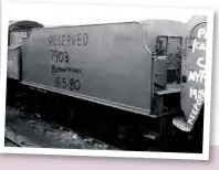  ??  ?? No. 7903’s tender in Barry scrapyard. The axlebox bearings, covers and underkeeps are all missing, as well as the intermedia­te drawgear and buffers.