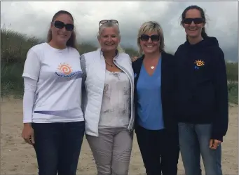  ??  ?? Cllrs Sharon Tolan and Eimear Ferguson launch the beach volleyball.