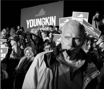 ?? CLIFF OWEN / ASSOCIATED PRESS ?? Republican supporters wait for Republican gubernator­ial candidate Glenn Youngkin to arrive at a campaign rally Nov. 1 in Leesburg, Va.