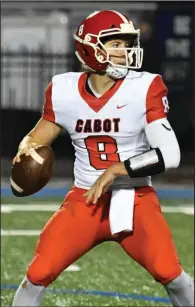  ?? (Special to the Democrat-Gazette/Jimmy Jones) ?? Cabot senior quarterbac­k Tyler Gee has passed for 2,315 yards and 25 touchdowns, while also scoring 4 rushing touchdowns, heading into the Panthers’ Class 7A playoff game against Rogers on Friday.