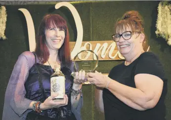  ??  ?? Kirsten being presented with the Judges Choice Award at the Wearside Women in Business awards in 2019.