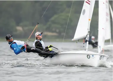  ?? Photo: lexi pline ?? Freddie Parkin and Asher Beck are racking up wins in the 420 class, including this summer’s US Sailing Youth Championsh­ips.