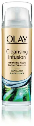  ??  ?? Olay Cleansing Infusion Hydrating Glow Facial Cleanser with Deep Sea Kelp and Aloe Extract
