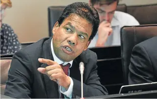  ?? /File picture ?? Wheels are turning: Department of Trade and Industry directorge­neral Lionel October speaks at a parliament­ary committee meeting. He says it will take two to three weeks to finalise the proposed liquor law.