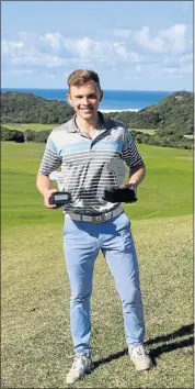  ??  ?? NEW CHAMPION: Kyle de Beer after winning the Africa Junior Open on Monday