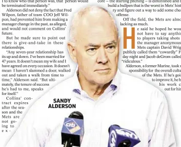  ??  ?? SANDY ALDERSON