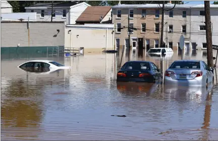  ?? MEDIANEWS GROUP FILE PHOTO ?? The SBA has extended the filing deadline for those seeking disaster loans due to damage from the remnants of Hurricane Ida. In this file photo, cars can be seen submerged in water in Bridgeport following flooding from the storm.