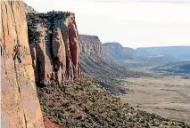  ??  ?? Adventure seekers rock-climbing in southern Utah, America. Holly Woodhouse encourages people to be active in the great outdoors.