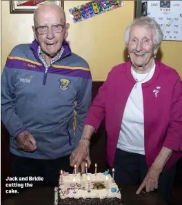  ??  ?? Jack and Bridie cutting the cake.