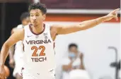  ?? MATT GENTRY/THE ROANOKE TIMES VIA AP ?? Virginia Tech’s Keve Aluma scored a career-high 26 points against Miami.