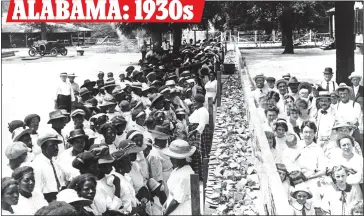  ?? ?? SEPARATED: Black and white guests are segregated for a barbecue on an Alabama plantation