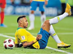  ??  ?? Down and out: Brazil’s Neymar during the World Cup match against Belgium