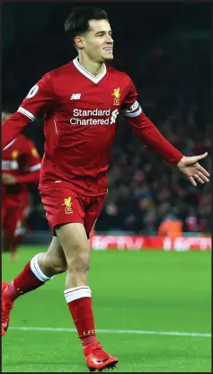  ??  ?? Captain fantastic... Philippe Coutinho was inspiratio­nal in 5-0 victory