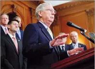  ?? AP PHOTO PABLO MARTINEZ MONSIVAIS ?? Senate Majority Leader Mitch McConnell, R-Ky., speaks at the Capitol in Washington, Wednesday.