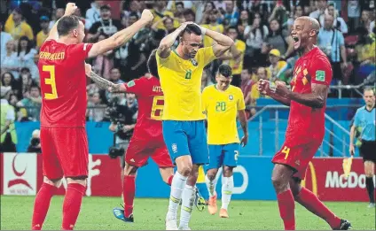  ?? FOTO: EFE ?? Decepción brasileña tras confirmars­e la clasificac­ión de Bélgica para semifinale­s