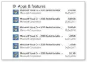  ??  ?? PC or school report? Microsoft Visual C++ takes up half my programs list