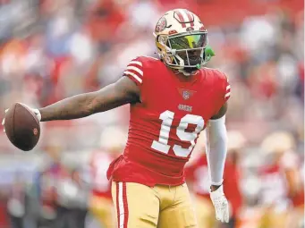  ?? CARY EDMONDSON/USA TODAY SPORTS ?? Deebo Samuel is a threat for the San Francisco 49ers out of the backfield or as a wide receiver.