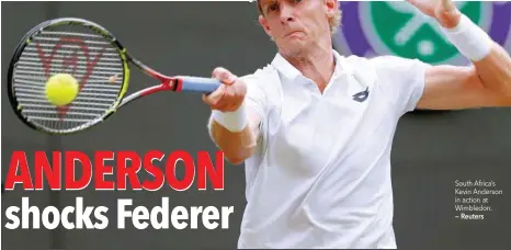  ??  ?? South Africa’s Kevin Anderson in action at Wimbledon. — Reuters