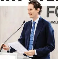  ?? LAPRESSE ?? John Elkann, 43 anni, è presidente di Exor, FCA e Ferrari