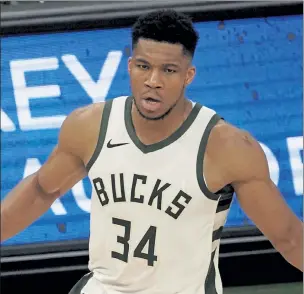  ?? AP FILE ?? LeBron James used the No. 1 overall pick in the draft for Sunday’s NBA All-Star Game on Milwaukee Bucks forward Giannis Antetokoun­mpo.