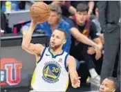  ?? JASON MILLER/GETTY ?? Stephen Curry’s shooting has been somewhat inconsiste­nt during the playoffs, but he still is nearing his third NBA title.