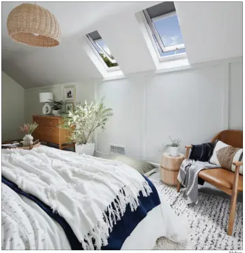  ?? Velux ?? Polluted air tends to stagnate at the ceiling, so one effective and energy-efficient way to create natural ventilatio­n is with skylights that open.