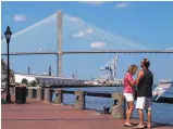  ?? RUSS BYNUM /ASSOCIATED PRESS ?? This photo shows the Eugene Talmadge Memorial Bridge over the Savannah river, in Savannah, Ga. The Girl Scouts want to rename it for Girl Scouts founder Juliette Gordon Low.