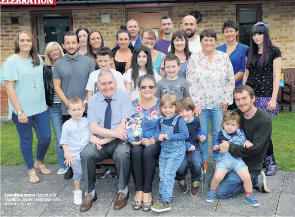  ??  ?? Family matters Gerald and Florence Brines celebrate with their loved ones