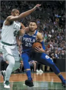  ?? ELISE AMENDOLA — THE ASSOCIATED PRESS ?? Two straight tough showings in Boston will test the selfbelief of guard Ben Simmons, right, and his fellow 76ers as they return home for Game 3 of their second-round playoff series on Saturday.