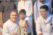  ?? HT PHOTO ?? Rahul Gandhi with Sachin Pilot, in Rajasthan on Tuesday.