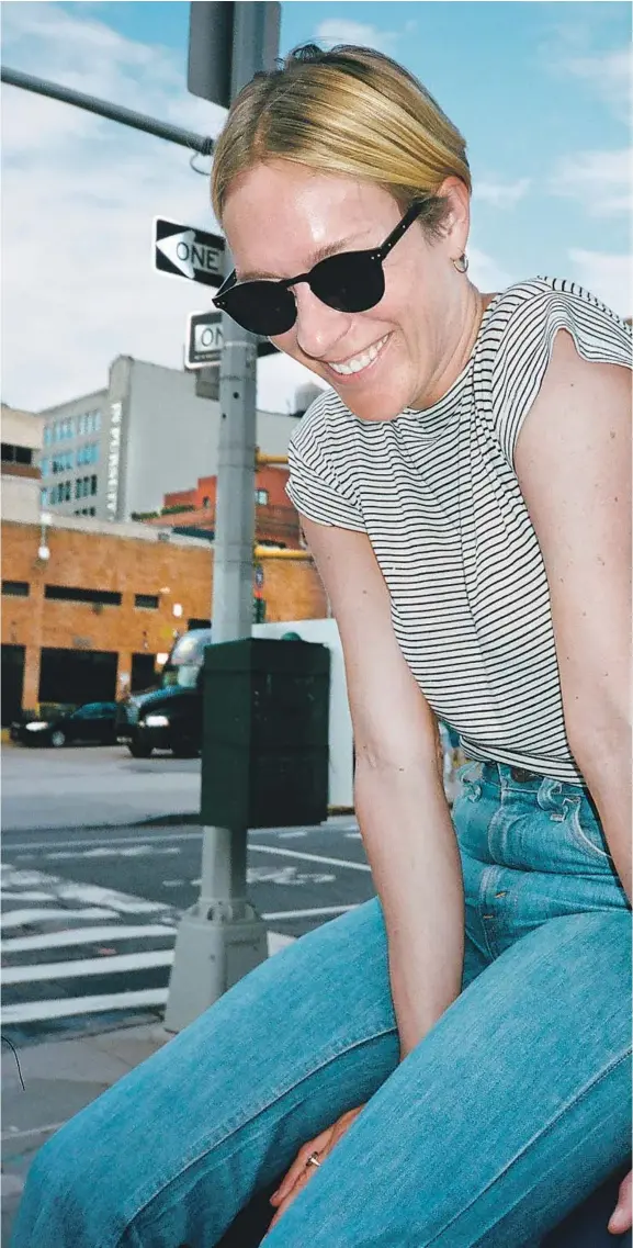  ??  ?? CHLOË Sevigny, actor, director and champion of under-the-radar brands, photograph­ed in New York City. Her hair is cut short for a role in Luca Guadagnino’s upcoming HBO miniseries “We Are Who We Are,” which will be shot in Italy.