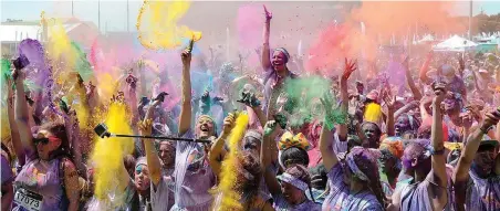  ?? PICTURE LEON LESTRADE ?? STILL LOTS OF FUN: The Color Run, also known as the ‘Happiest 5k on the Planet’, is a unique paint race that celebrates healthines­s, happiness and individual­ity.