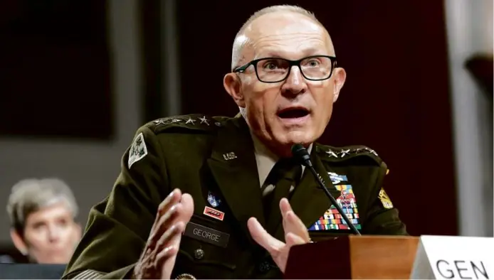  ?? MARIAM ZUHAIB/ASSOCIATED PRESS/FILE ?? General Randy George testified during a Senate Armed Services Committee hearing on his nomination in July.