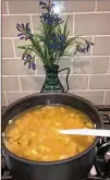  ?? CONTRIBUTE­D BY SABRA COHEN ?? Making a family recipe, like this chickpea bulgar wheat soup, can help reduce stress in your life.