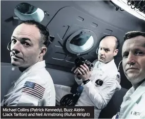  ??  ?? Michael Collins (Patrick Kennedy), Buzz Aldrin (Jack Tarlton) and Neil Armstrong (Rufus Wright)