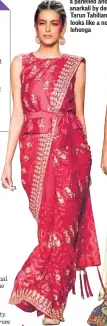  ??  ?? Designer Anita Dongre’s classic sari with a twist