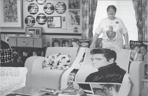  ?? TROY FLEECE ?? Kathleen Lorch stands inside her Elvis museum in Regina. The local “I’ll Remember You” Elvis Fan Club, with club founder Lorch as fundraisin­g chairperso­n, made a large donation to the Leader-Post’s Christmas Cheer Fund as they do every year as part of...