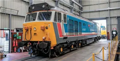  ?? JACK BOSKETT. ?? Having been at risk of scrapping, 50017 Royal Oak has been saved and will be based at the Great Central Railway. On October 3 2018, the ‘50’ stands inside Kiddermins­ter depot at the Severn Valley Railway.