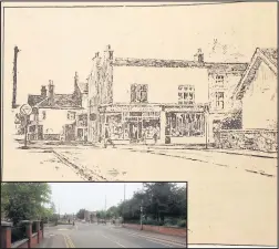  ??  ?? The AT Warbis sketch of the view in 1968 and the scene today